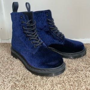 Dr Martens Blue Velvet 1460 Brocade with vintage
